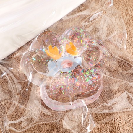 Jucarie Antistres Squishy, Flippy, cu Revenire Lenta, Model Cat Paw, 6.5 x 7 cm, din Tpr, 4-6 Ani, Model 6 Ocean, Transparent