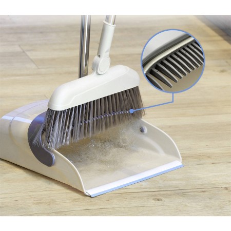 Set matura si faras cu coada, Flippy, Pentru uz casnic, Plastic/Otel, Maro/Bej, Depozitare verticala, 26x25.5x83 cm