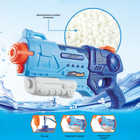 Pistol cu Apa Copii/Adulti, Rezervor, 6ani+,  Albastru, 990ML