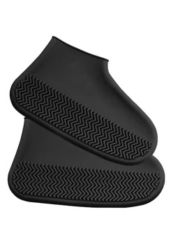 Husa Incaltaminte, Flippy, Impermeabila, Antiderapanta, din Latex, 13 x 13 x 2 cm, Marime M 34-40 cm, Negru