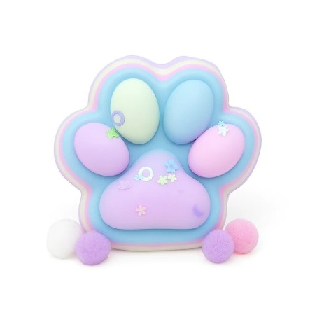 Jucarie Antistres Squishy, Flippy, cu Revenire Lenta, Labuta de Pisica Pufoasa, 7.5 cm, Ambalaj Transparent, Model 27053, Multicolor