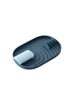 Suport Pliabil, Flippy, pentru Capace, Linguri, Multifunctional, Plasare pe Blatul de Bucatarie, 11.5x18x2.2 cm, Albastru inchis