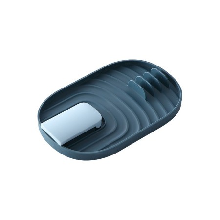 Suport Pliabil, Flippy, pentru Capace, Linguri, Multifunctional, Plasare pe Blatul de Bucatarie, 11.5x18x2.2 cm, Albastru inchis
