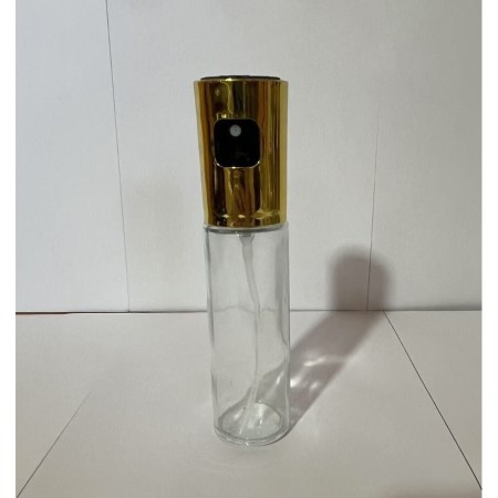 Pulverizator Ulei, Otet, Flippy, din Sticla, 100 ml, Reincarcabil, 18.3 x 4.3 cm, Capac Lucios, Auriu