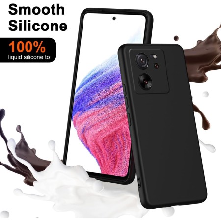 Husa de Protectie, Flippy, pentru Xiaomi Redmi 13T, Liquid Silicone, cu Microfibra pe Interior, Protectie Antisoc, Compatibil Incarcare Wireless, Negru