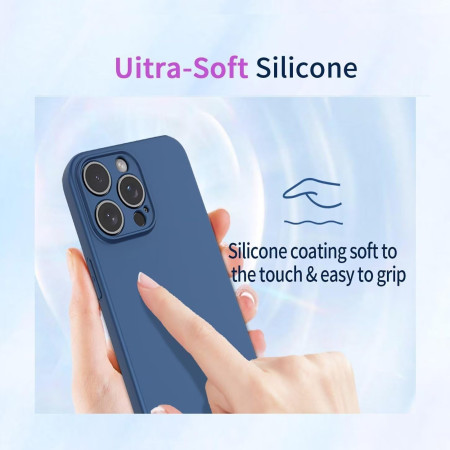 Husa de Protectie, Flippy, pentru Oppo Reno 11 F, Liquid Silicone, cu Microfibra pe Interior, Protectie Antisoc, Compatibil Incarcare Wireless, Albastru