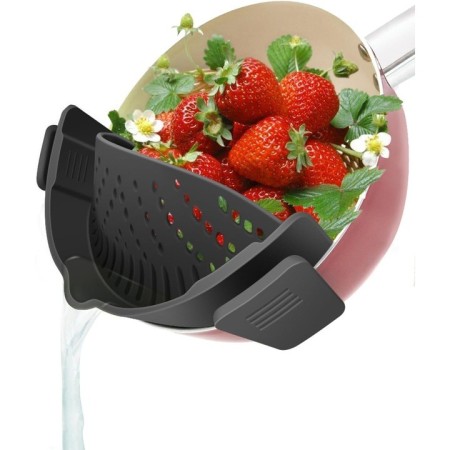 Filtru Silicon, Flippy, Negru, Rezistent la Caldura, Universal, Paste, Legume, Fructe, 23x12.5x6.7 cm