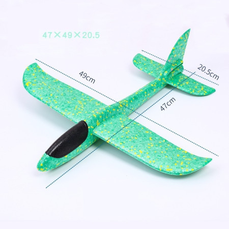 Avion Planor Polistiren 47 cm, Verde – Jucarie Outdoor pentru Copii 3+