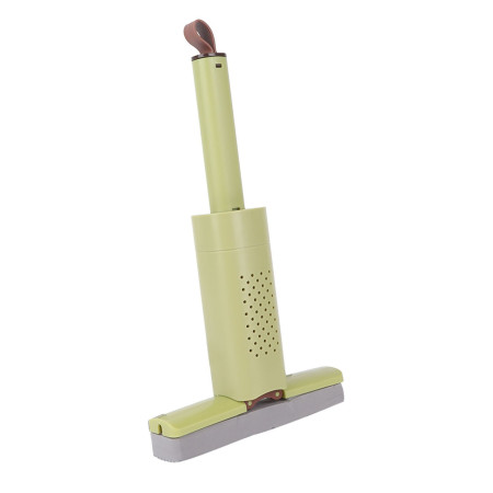 Mini Mop, Flippy, Pentru Uz Casnic, Sistem Autostoarcere, Portabil, Mop cu Burete, Rotire 180°,15 x 27.5 cm, Verde