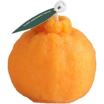 Lumanare Parfumata, Flippy, Model Portocala Mica, Ardere 10h, 140 g, 7 x 7 cm, Parfum de Portocala, Portocaliu