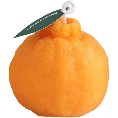Lumanare Parfumata, Flippy, Model Portocala Mica, Ardere 10h, 140 g, 7 x 7 cm, Parfum de Portocala, Portocaliu