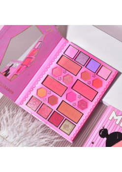 Paleta de Machiaj, KEVIN&COCO, 20 Culori Pink Girl, Fard de Pleoape si Blush, Roz