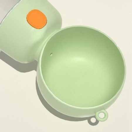Sticla Animale, Flippy, Portabila, pentru Hrana si Apa, din ABS, 400 ml/182 ml, 25.5 x 8 x 9 cm, Verde