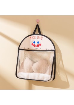 Geanta de Depozitare Transparenta, Flippy, cu Fata Zambitoare, pentru Usa Dormitorului, pentru Lenjerie, Sosete, Cosmetice, Negru