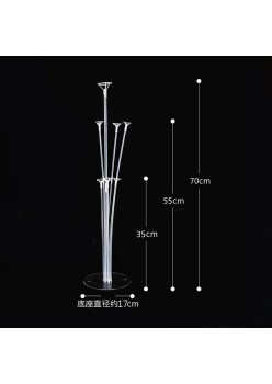 Suport pentru Baloane, Flippy, cu Trei Straturi, pentru 7 Baloane, 70 cm, Transparent