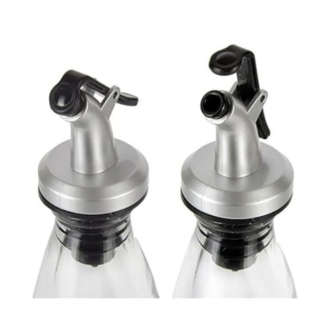 Picurator cu Dop pentru Sticla, Flippy, Dop Dispenser pentru Ulei Sosuri, 8.5 x 3 cm, Argintiu