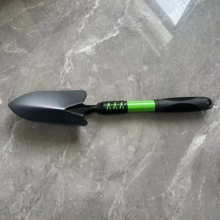 Set 4 Unelte de Grădină din PVC Carbon, 43x11 cm, Plantare și Îngrijire, Negru/Verde – Greblă, Săpăligă, 2 Lopeți