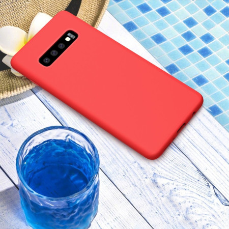 Husa protectie compatibila cu Samsung S10 Liquid Silicone Case Negru