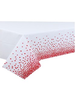 Fata de Masa, Flippy, din PEVA, Imprimeu Buline, 137 x 274 cm, Impermeabila, Fara Pete, Curatare Rapida, Rosu