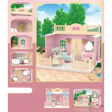 Set dormitor pentru papusi cu mobilier si figurina, Flippy