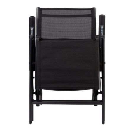 Sezlong de gradina, Flippy, Aluminiu/Textil, suport picioare, pliabil, 47 x 110 x 46 cm, negru