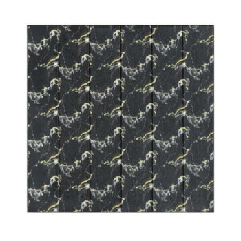 Set 10 Placi Tapet 3D, Flippy, 70 x 70 cm, Grosime 3 mm, din Rasina, Tip Placi de Lemn, Suprafata Acoperita 4.9 mp, Negru