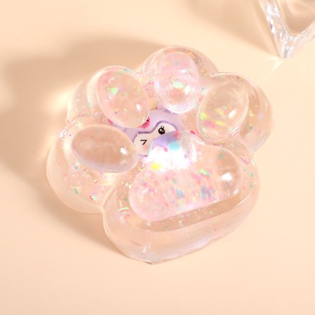Jucarie Antistres Squishy, Flippy, cu Revenire Lenta, Model Cat Paw, 6.5 x 7 cm, din Tpr, 4-6 Ani, Model 1 Figurina, Transparent