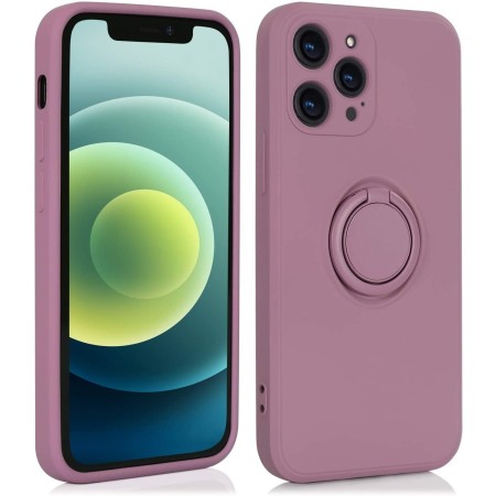 Husa protectie Flippy compatibila cu Apple iPhone XR Liquid Silicone Ring cu suport rotativ Mov