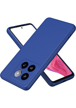 Husa de Protectie, Flippy, pentru Xiaomi 14, Liquid Silicone, cu Microfibra pe Interior, Protectie Antisoc, Compatibil Incarcare Wireless, Albastru