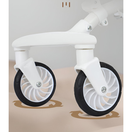 Cărucior Sport 3 în 1, Reversibil, Pliabil, Poziție Somn, Tavă Masă, Roti 360°, Suport Pahar, Copertină Soare, Crem Model Junglă, 6-36 Luni