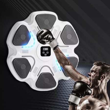 Aparat Box Cu Muzica, Montabil pe Perete, Flippy, Alb, Difuzor, Bluetooth, Iluminare LED, 38 x 27 x 32 cm, Manusi Incluse