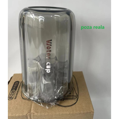 Suport Multifunctional 2 in 1, Pahar si Suport pentru Periuta de Dinti, Flippy, Plastic, Dimensiune: 10.4 x 7.3 x 7.3 cm, Gri