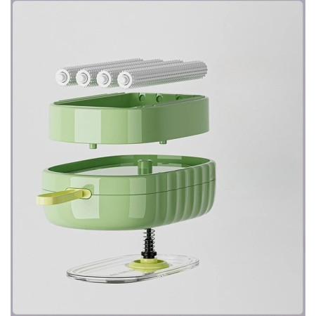 Perie de Spalat Haine, Flippy, cu Dispenser pentru Detergent, 4 Perii de Curatare, din ABS + PS, Verde
