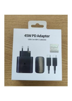 Set Incarcator Super Fast Charge, 45W, 5A, PD 3.0, Cablu 1m, USB Type-C, Negru