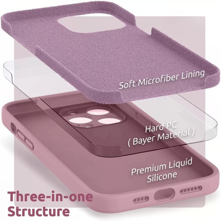 Husa protectie Flippy compatibila cu Apple iPhone 13 Liquid Silicone Mov