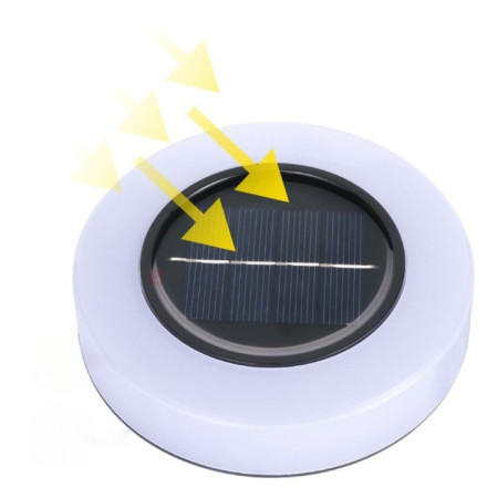 Lampă Solară LED pentru Gazon și Grădină, Iluminare Alb Cald, IP65, Design Circular, 8H Autonomie, 105 x 125mm