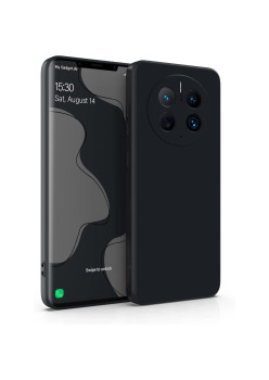 Husa de Protectie, Flippy, pentru Huawei Mate 50 Pro, Liquid Silicone, cu Microfibra pe Interior, Protectie Antisoc, Compatibil Incarcare Wireless, Negru