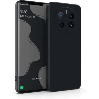 Husa de Protectie, Flippy, pentru Huawei Mate 50 Pro, Liquid Silicone, cu Microfibra pe Interior, Protectie Antisoc, Compatibil Incarcare Wireless, Negru