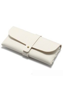 Husa Ochelari, Flippy, din Piele Ecologica, 17 x 8.5 cm, Alb