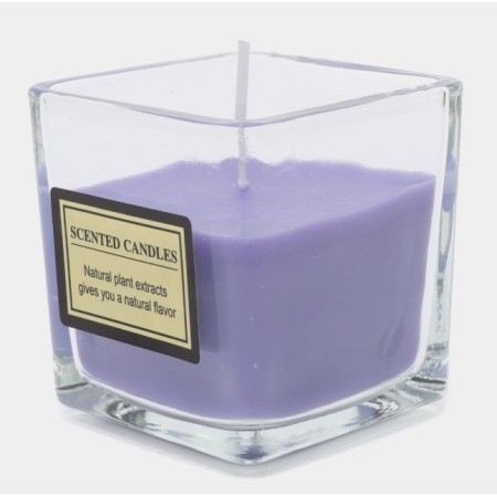 Lumanare Parfumata, Flippy, Model Pahar Transparent, cu Ulei Esential, 4.8 x 5.4 x 5.5 cm, Aroma de Lavanda, Mov