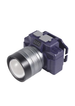 LED de Montat pe Cap, Flippy, cu rază lungă de zoom, far telescopic, reglabil, pentru pescuit în aer liber, camping, lumină puternică lanternă, Gri