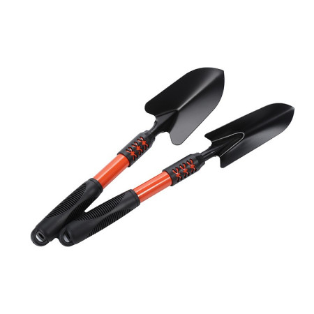 Set 4 Unelte de Grădină cu Mâner Extensibil, Oțel Carbon, pentru Plantare și Îngrijire Sol, Negru