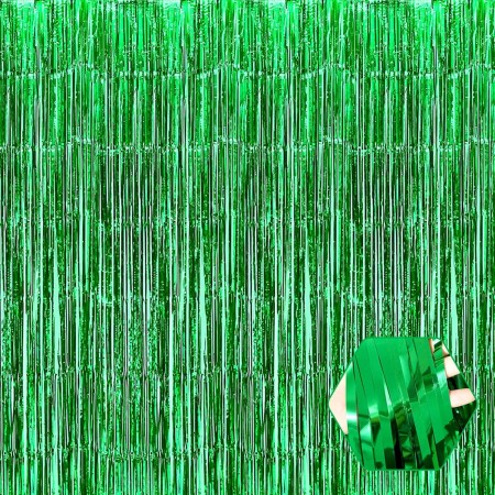 Perdea Franjurata, Flippy, Model Decor Petrecere, pentru Fundal de Poze, Amenajare Colorata a Petrecerii, Dimensiune 100x200 cm, Verde