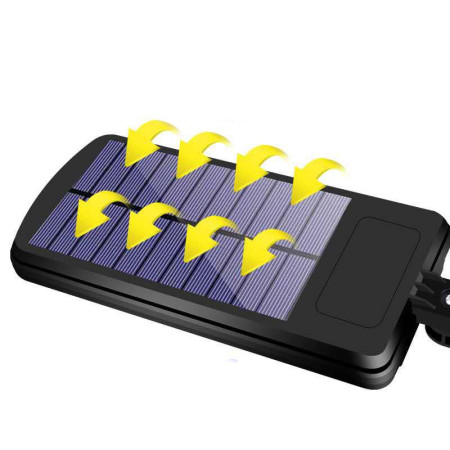 Lampa Solara De Exterior LED Flippy, 36 cm x 11.5 cm, 2400Lumeni 100 COB LED 20 W - echivalent 160 W bec incadescent, IP65, Senzor de Miscare, Senzor de Lumina, 1 Grila, Alb Rece