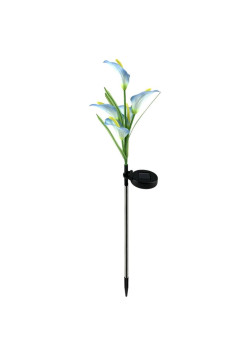 Lumina solara LED tip Crin cu 5 flori, inaltime 75 cm, pentru gradina, Flippy
