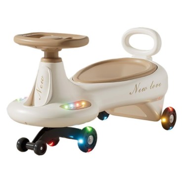 Masinuta de Rasucit, Flippy, 1-8 Ani, Anti-rasturnare, Roti Silentioase, Impingere, Bluetooth, 66 x 32 x 37 cm, Bej