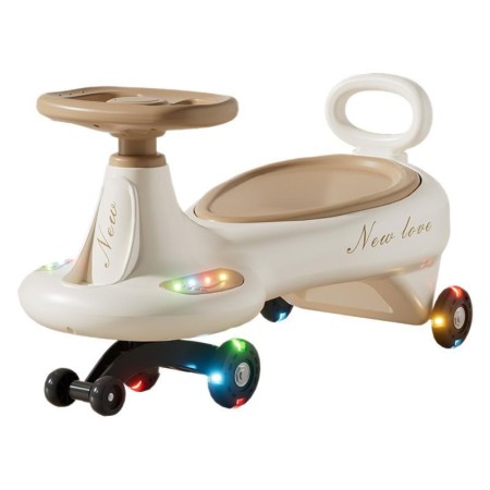 Masinuta de Rasucit, Flippy, 1-8 Ani, Anti-rasturnare, Roti Silentioase, Impingere, Bluetooth, 66 x 32 x 37 cm, Bej