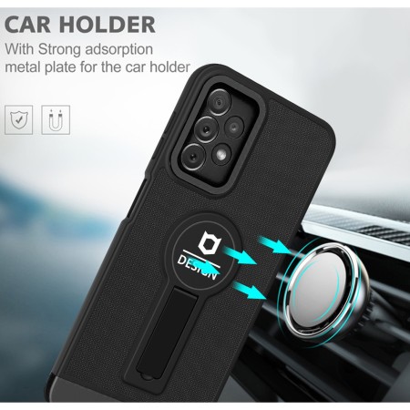 Husa Armor Design cu Stand pentru iPhone 12 Pro, Negru, Suport Auto Magnetic, Wireless Charge, Protectie Antisoc, Flippy