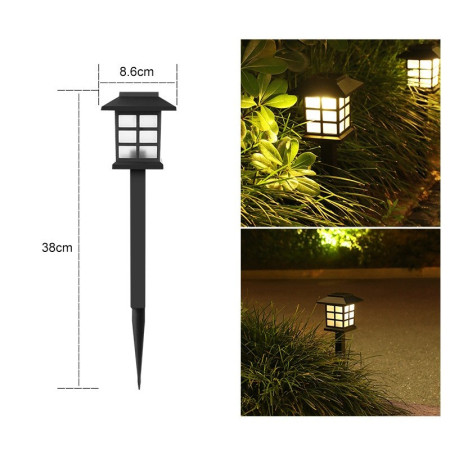 Lampa solara Led pentru gradina, Tip felinar, Flippy, Alb cald
