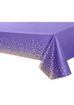 Fata de Masa, Flippy, din PEVA, Imprimeu Buline Aurii, 137 x 274 cm, Impermeabila, Fara Pete, Curatare Rapida, Mov
